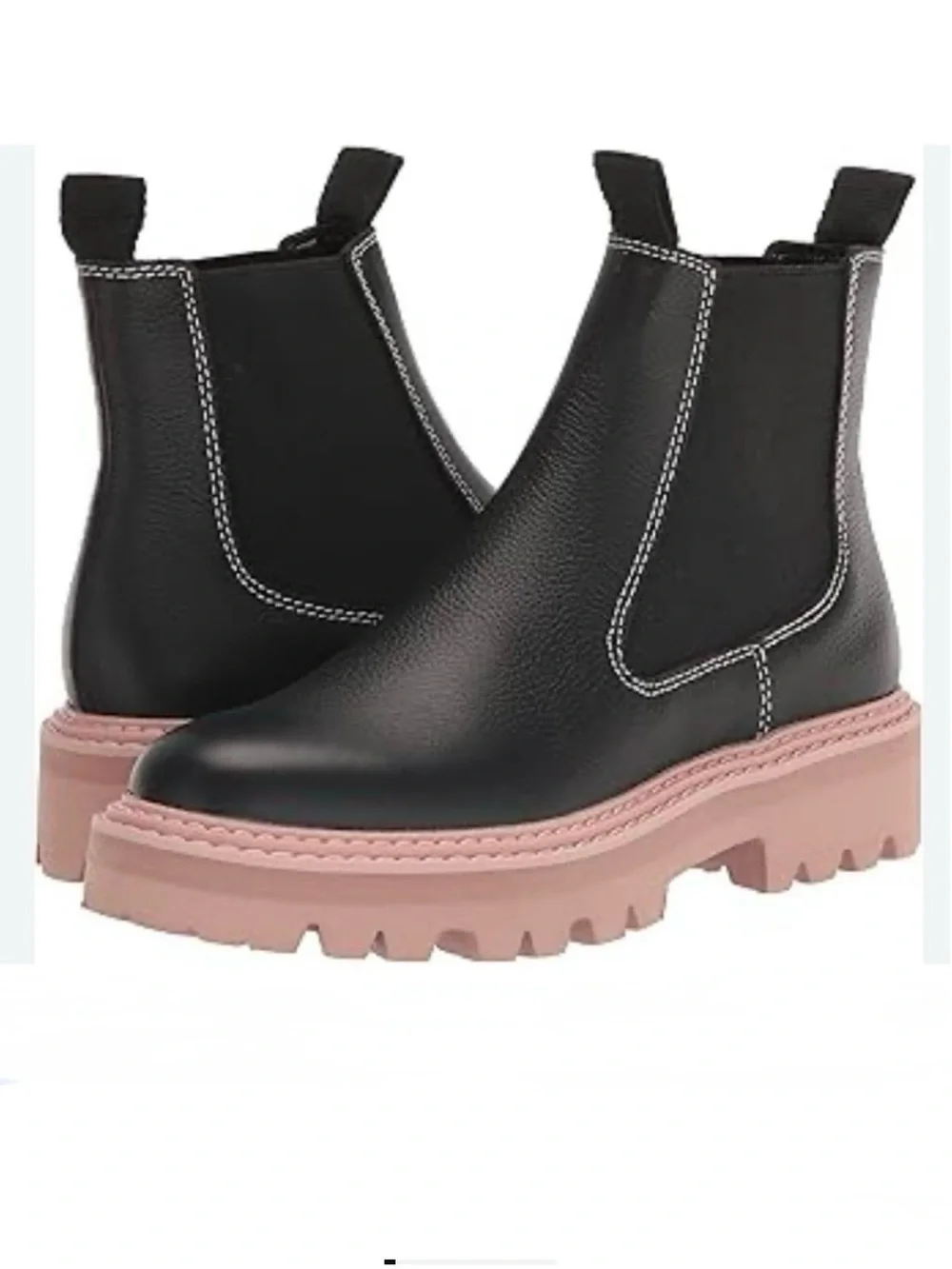 Dolce Vita Moana H20 Black Pink Leather Chelsea Waterproof Boot 7M